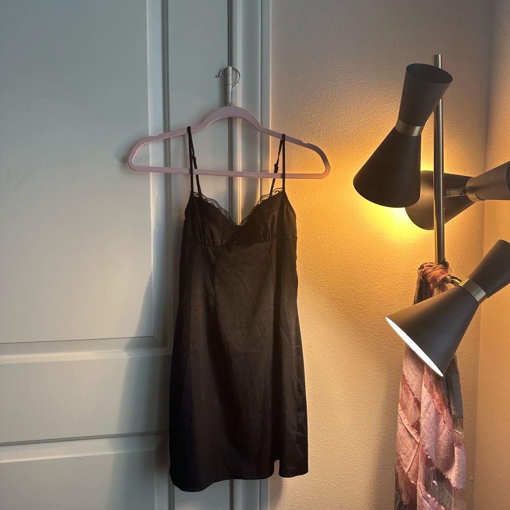 Princess Polly Black Satin Dress